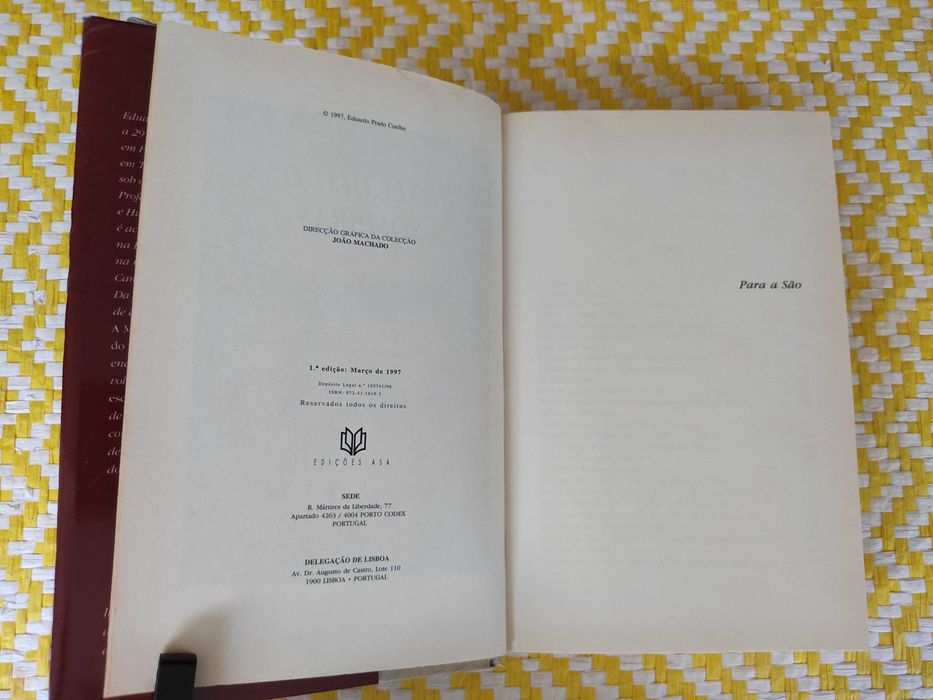 O CÁLCULO DAS SOMBRAS
de Eduardo Prado Coelho