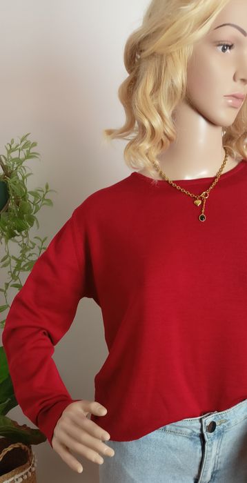 Sweter czerwony Marks&Spencer 40 42 wełna