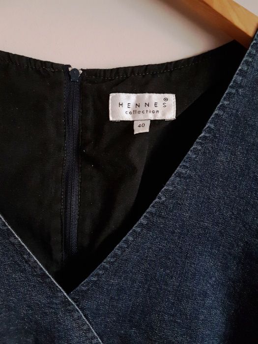 sukienka krótka jeans jeansowa denim 36 S 38 M prosta bez rękawów