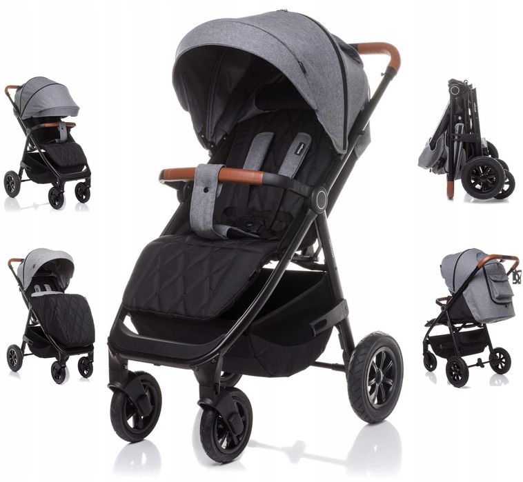 Nowy Wózek Spacerowy 4BABY Stinger Air Spacerówka Pompowane Koła