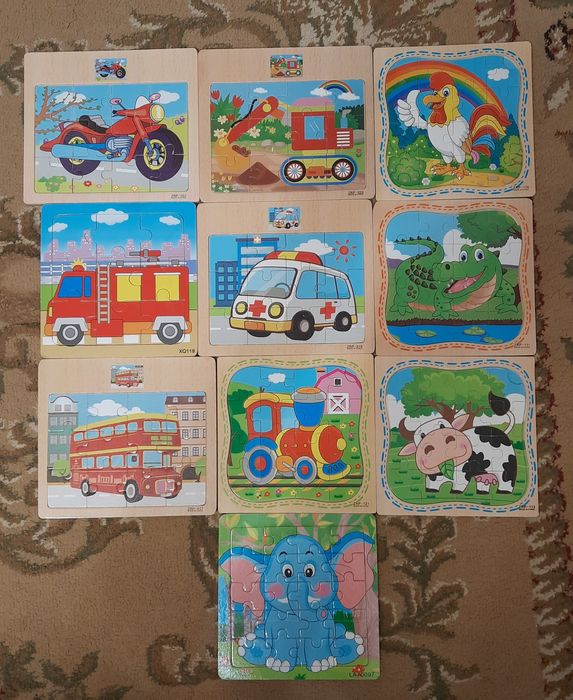 Набір дерев'яних пазлів для дітей