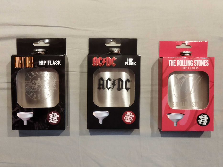 Cantil de Bolso AC/DC - Guns and Roses - Rolling Stones