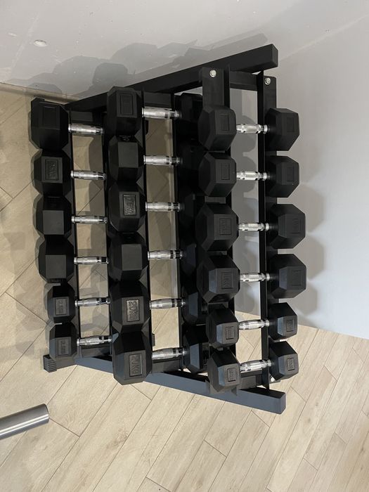 Гантельний ряд 360кг (10-30кг) гексагональні в гумі