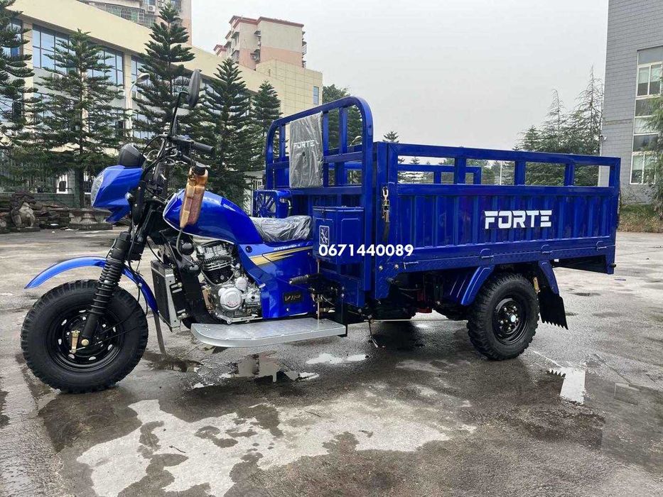 Вантажний мотоцикл (трицикл) Forte CT-252 бензин Навантаження -600 кг Зелениий, синій Доставка безкоштовна, СТ-302 Н