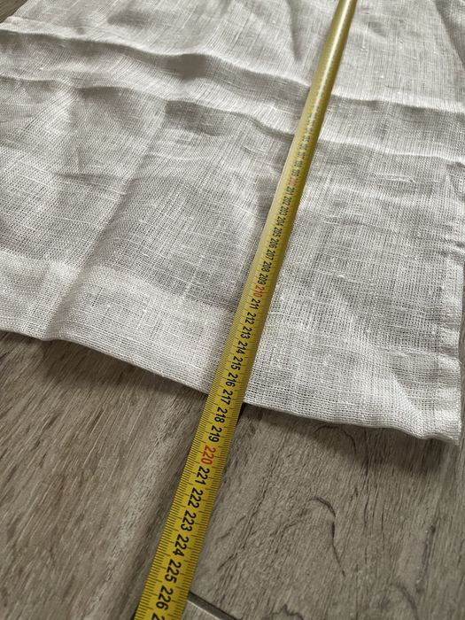 Bieżnik lniany 100% len 2 sztuki 43x216 cm kremowy