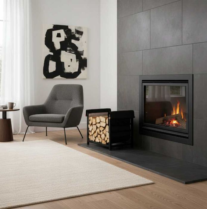 NOWY Stojak Na Drewno Opałowe Kominkowe Kosz Regał Metalowy Loft Ładny