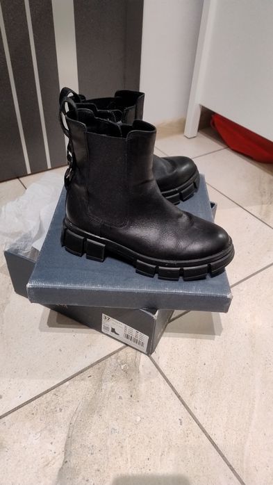 Botki skórzane na platformie Badura rozm 37