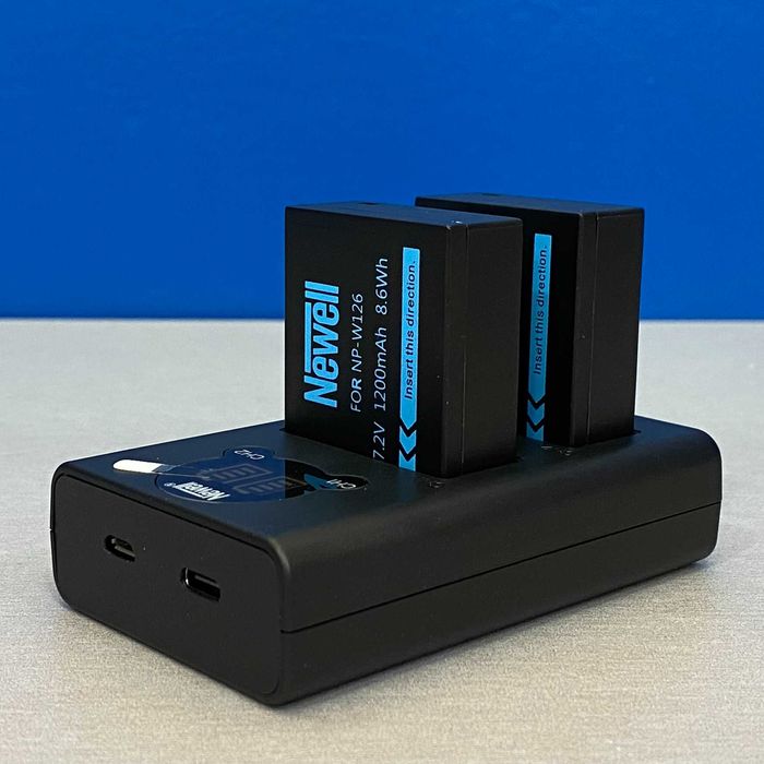 Carregador Duplo Newell + 2x Baterias Fujifilm NP-W126 (NOVO)