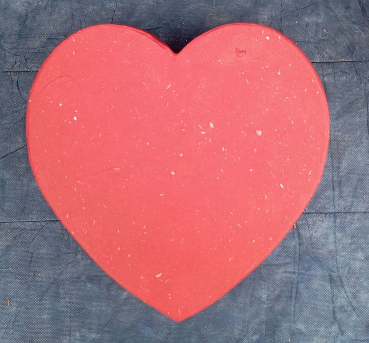 Serce z papieru czerpanego pudelko