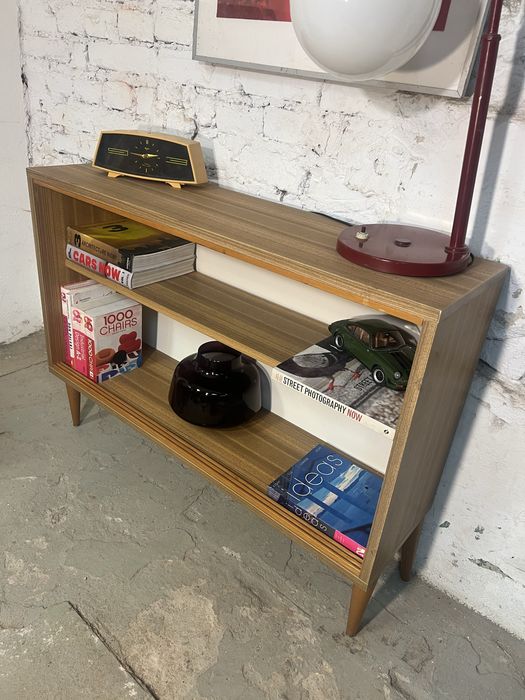 Wąska biblioteczka szafka na winyle prl bintage retro