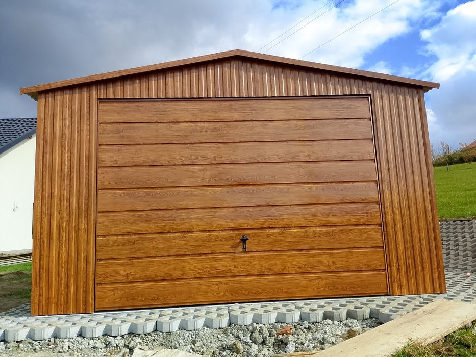 Garaż 4x5 drewnopodobny garaże blaszane blaszak