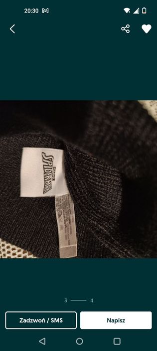 Czapka z pająkiem firmy Marvel