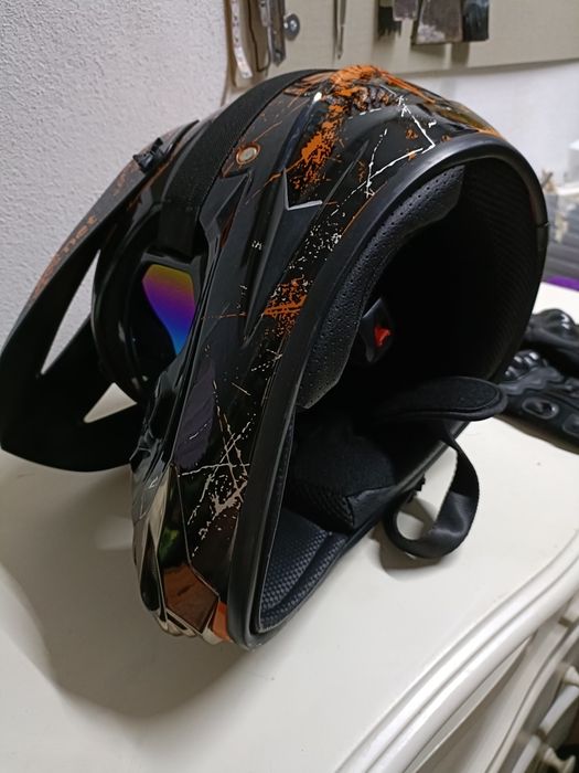 Capacete Cross/Enduro + Óculos + Luvas