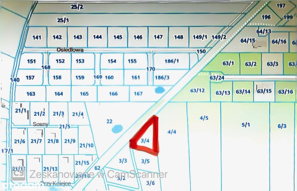 Działka budowlana 1294 m2 Marylka BEZPOŚREDNIO