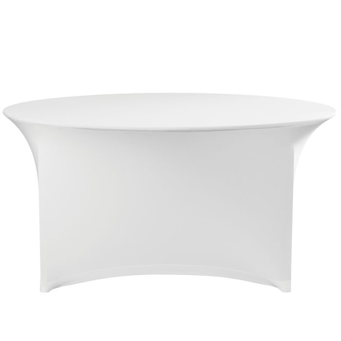 Obrus okrągły bez prasowania śr. 180cm tkanina jersey biały - hendi