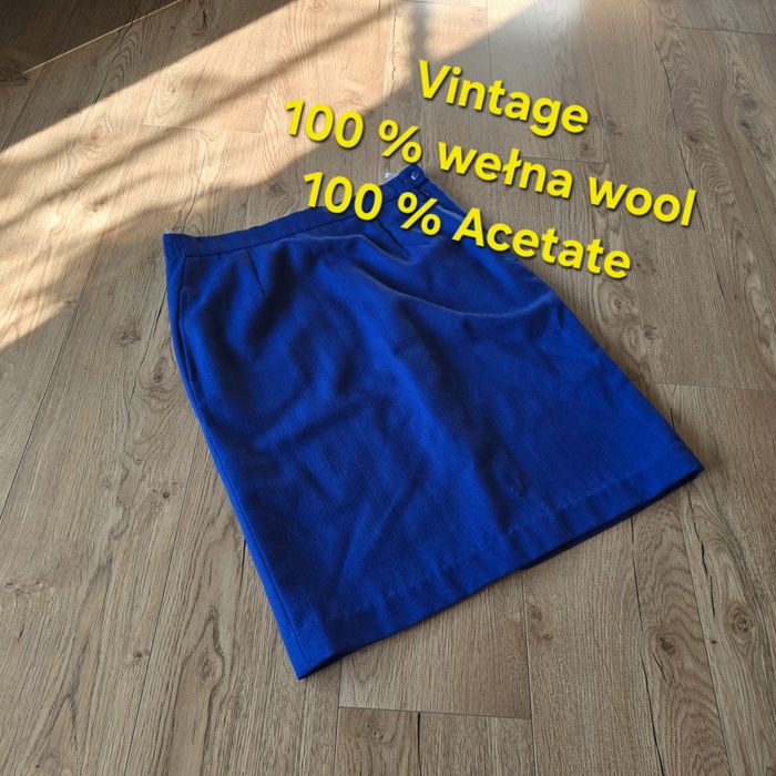 Spódnica avoca collection wełna wool Acetate l 40 m 38 vintage viral