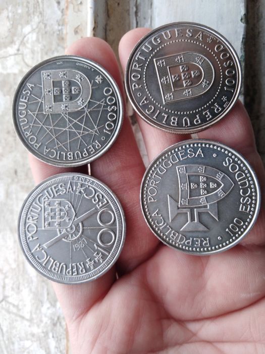 4 moedas 100 escudos de 1987 a 1990 Belas