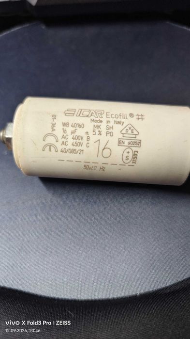 Kondensator rozruchowy Icar 16qF do 450v