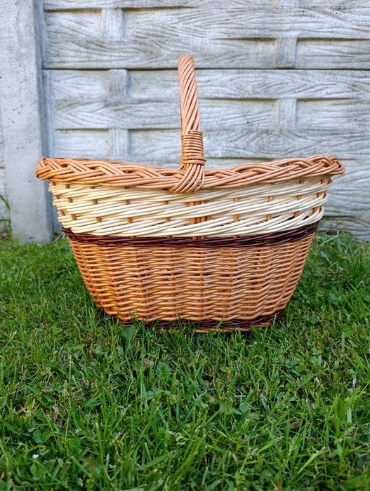 XXL Kosz wiklinowy na zakupy grzyby piknikowy koszyk