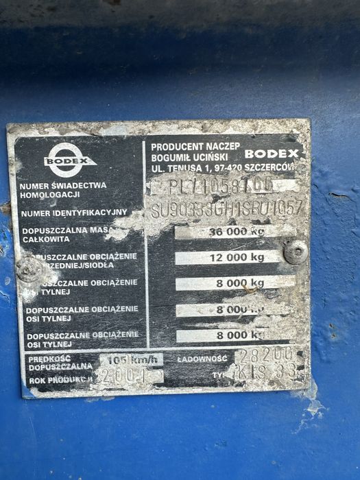 Напівпричіп самоскид BODEX 2001 р