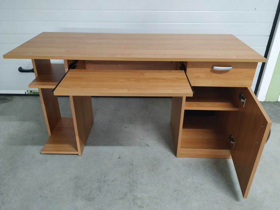 Mesa Computador Echo  - 140 x 75 x 60 cm, Melamina, Nogueira