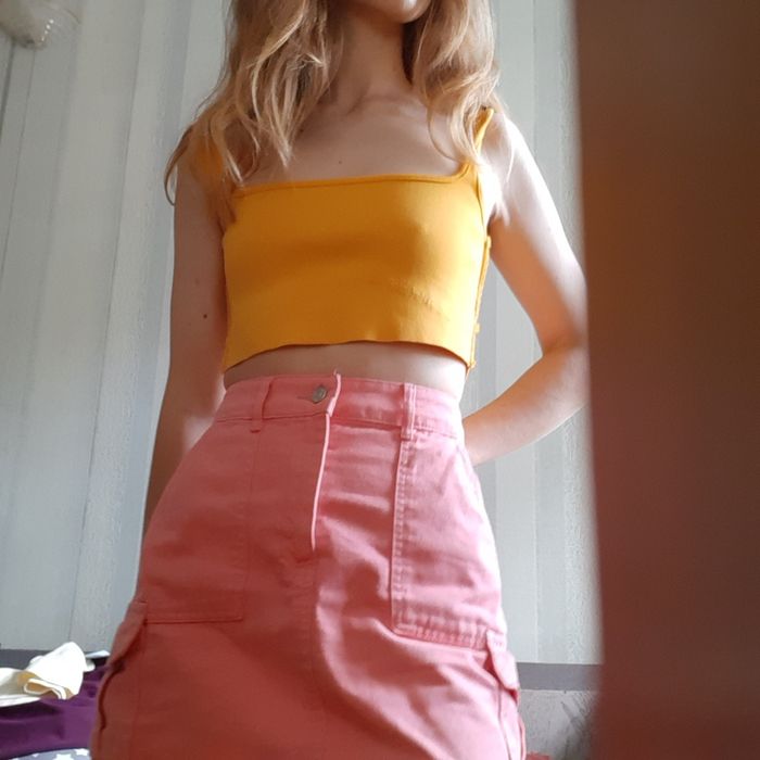 Джинсова рожева мініспідниця y2k dilvin 36