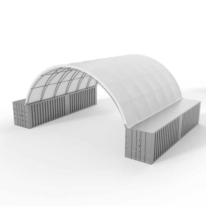 Zadaszenie kontenerowe wzmocnione 12x12m PVC 900g/m2 wiata | magazyn | najgrubsza plandeka na rynku
