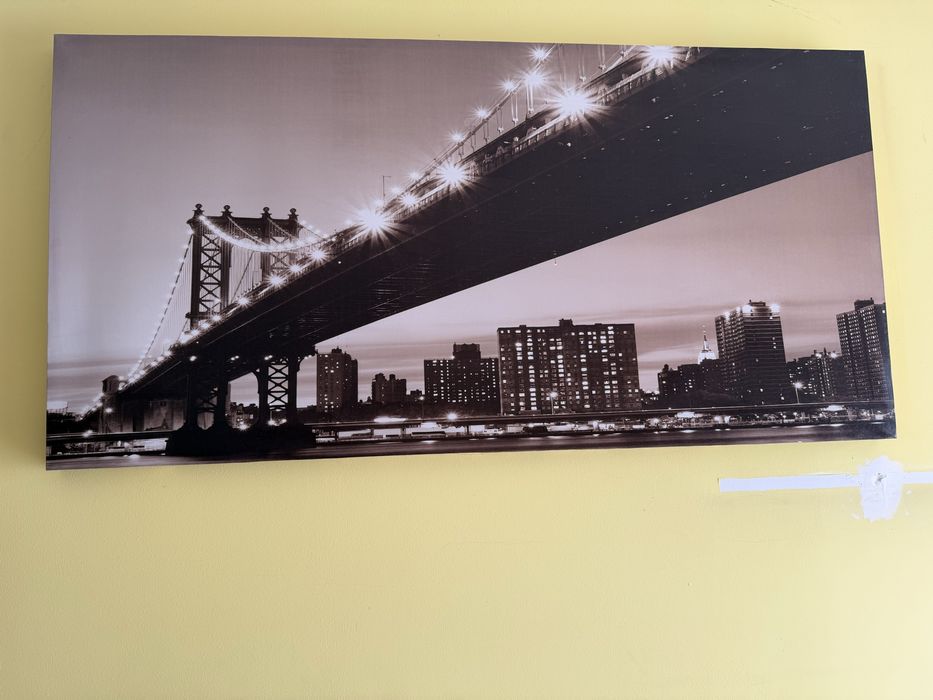 Obraz 120x60 panorama miasta z mostem