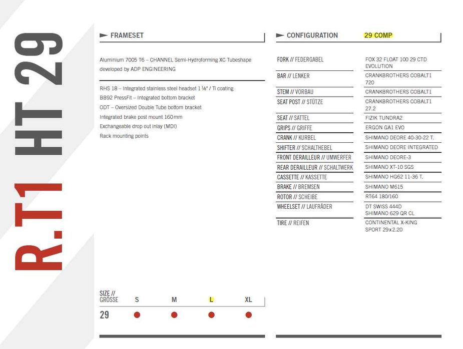 bike bicicleta Rotwild R.T1 HT 29 comp, black, L