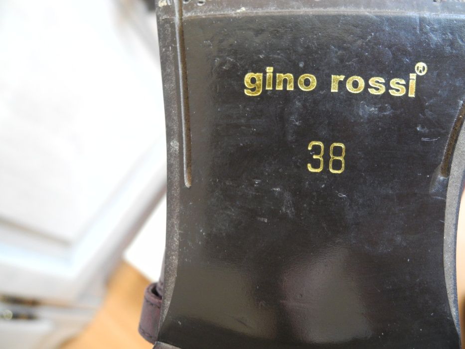 Oficerki kozaki skóra Ginno Rossi bordowe czerwone wysokie 38 dkf212