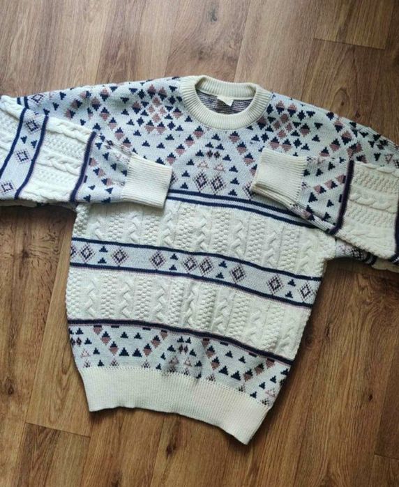 L - XXL, Винтажная кофта, 90-х, мужской свитер