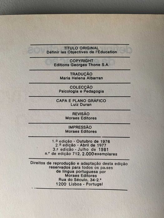 Definir os Objectivos da Educação