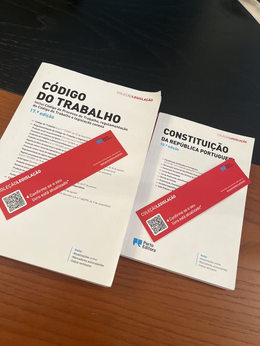 Livros Código de Trabalho e Constuição Portuguesa