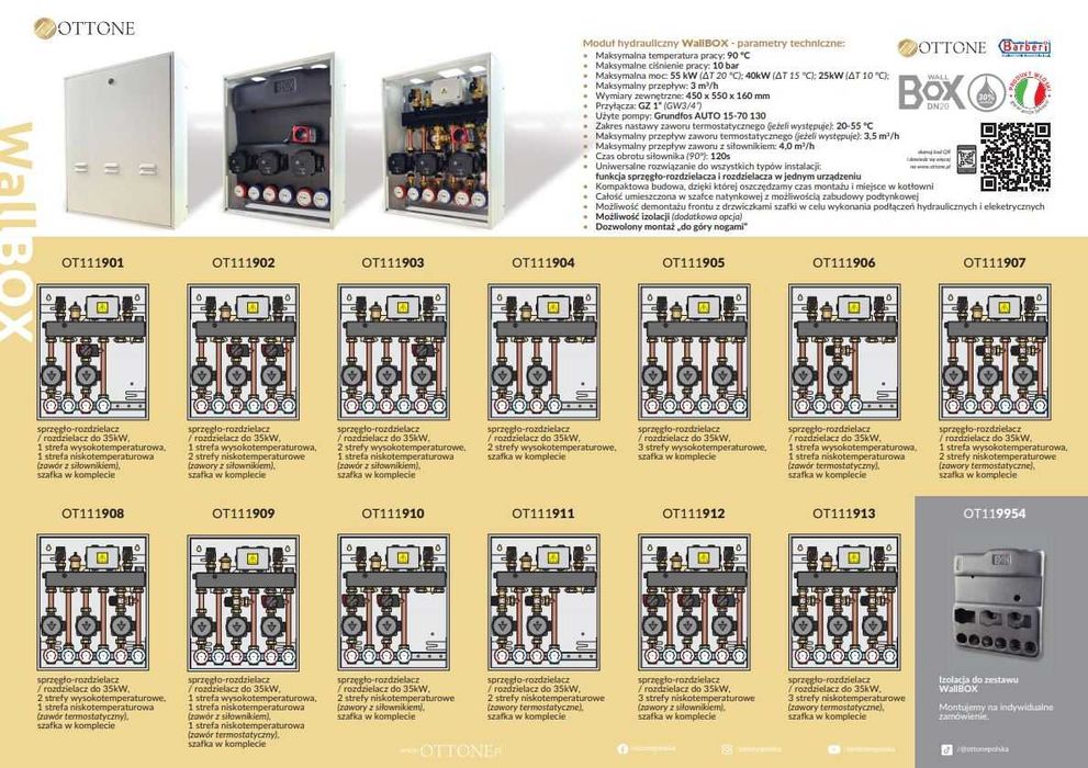 Zestaw Mieszający Moduł Hydrauliczny 2 Strefy Nisko temp. Zawory Termo