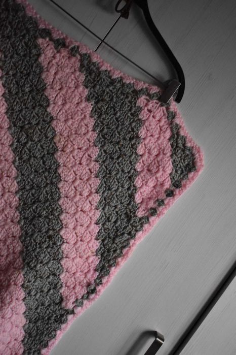 Kolorowy szydełkowy koc handmade pled boho narzuta dziecięcy 72x72