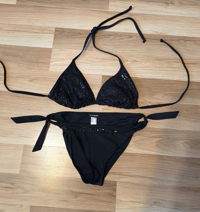 Taniej! Strój kąpielowy dwuczęściowy Bruno Banani czarny w cekiny r.S