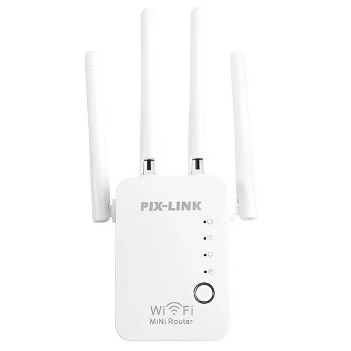 Підсилювач сигналу WiFi, PIX-LINK, Вайфай ретранслятор, підсилювач на 4 антени, до 50 м, WR16Q