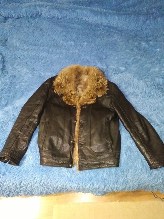 Куртка кожаная с мехом