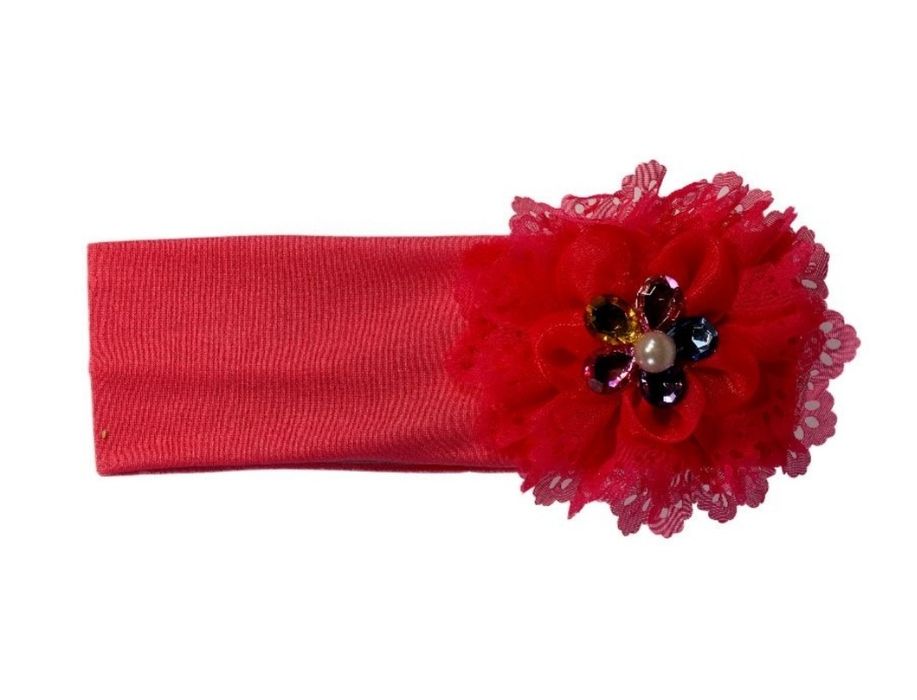 Opaska Bawełna Kwiat Cyrkonie Różne Kolory