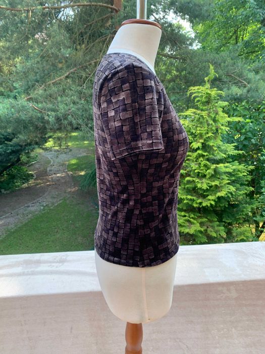 aksamitna bluzka w tłoczoną kratkę, rozm L, St. Bernard