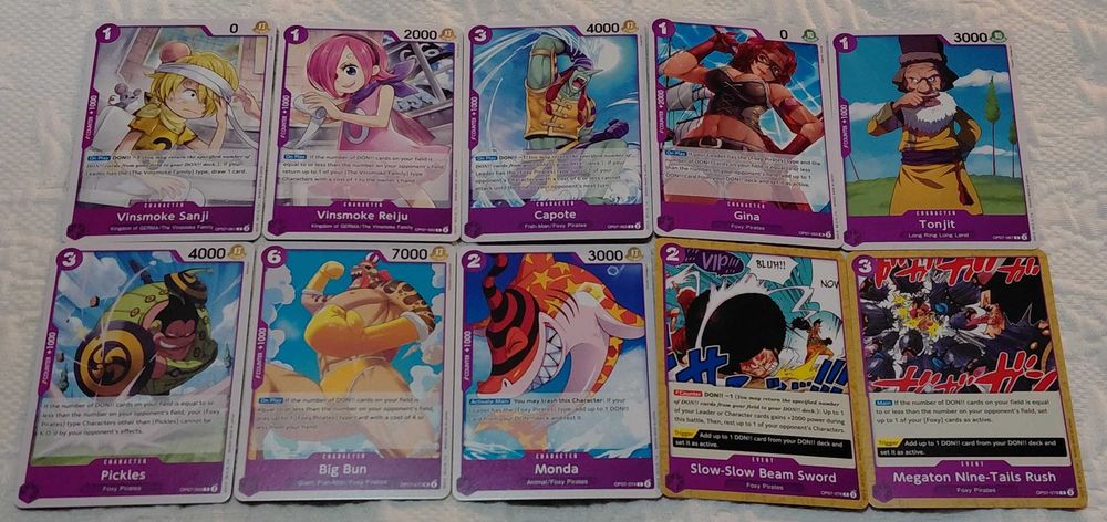 lote de 59 cartas de one piece tcg op07