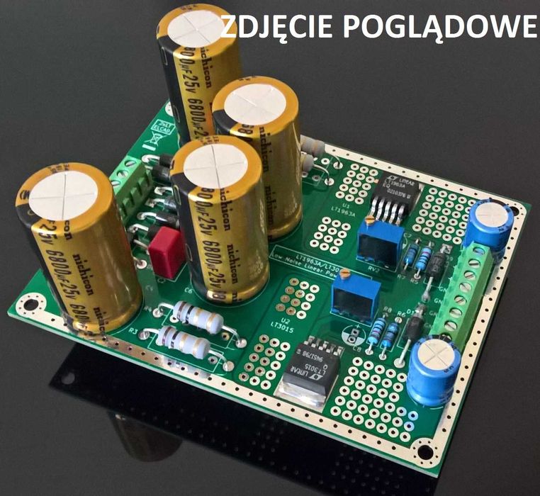 Płytka pcb - zasilacz niskoszumny symetryczny LT1963/LT3015