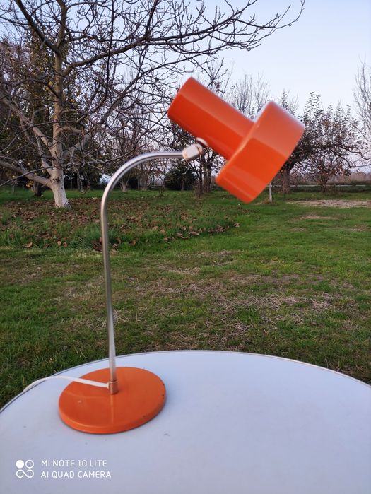Pomarańczowa lampa vintage retro PRL DDR art deco