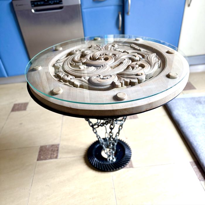 Stół okrągły loft stare drewno