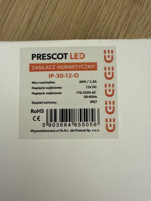 nowy Zasilacz LED hermetyczny 12V 30W
