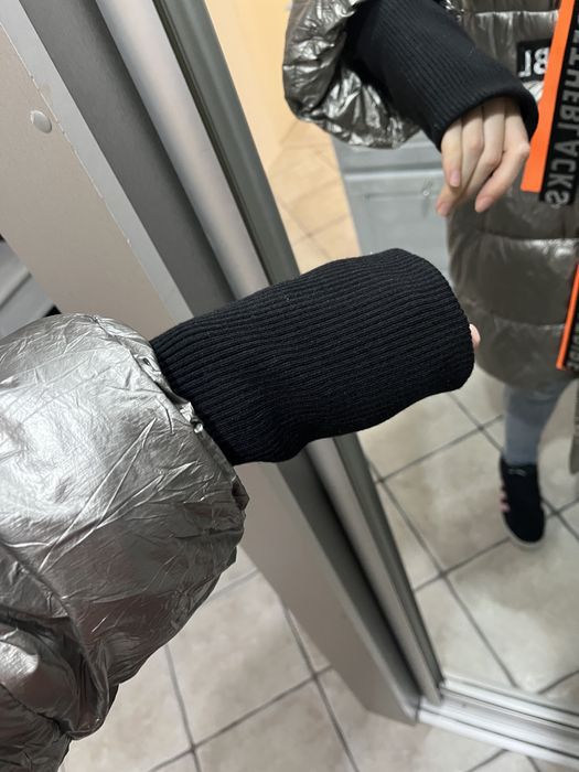 Fly nowa kurtka srebrna plaszcz ocieplany