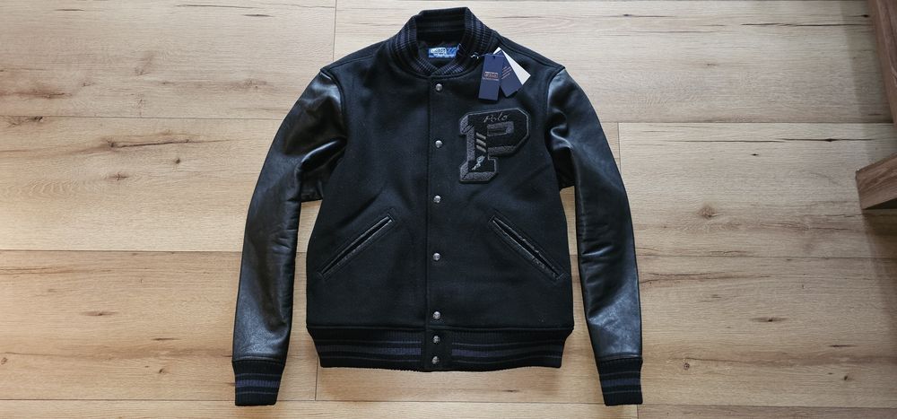Bluza Kurtka męska The Iconic Letterman Jacket Polo Ralph Lauren  XL skóra skórzana