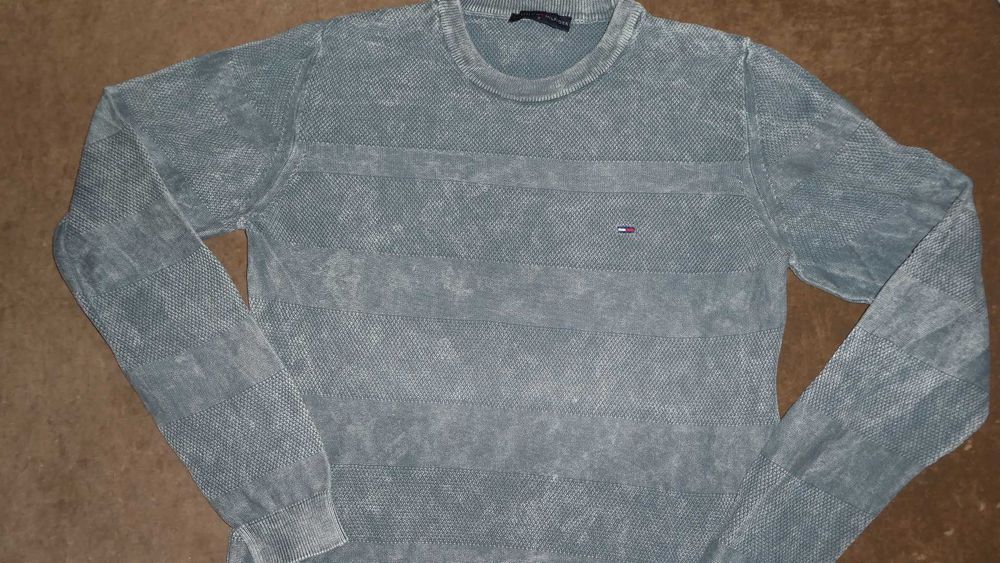 TOMMY HILFIGER sweter męski szary j.nowy S/M