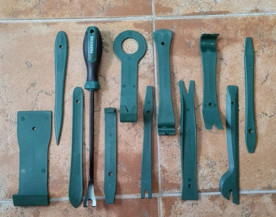 Kit de 12 ferramentas para desmontar plásticos clips carro Parkside