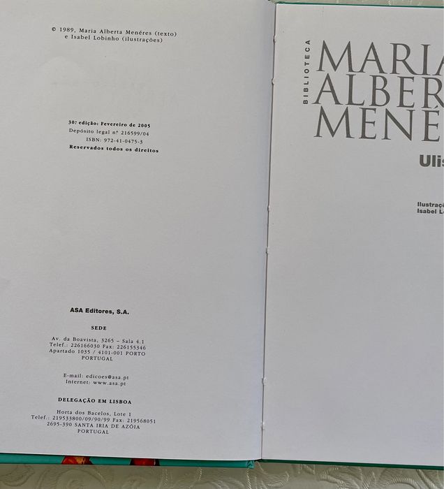 Livro: "Ulisses", de Maria Alberta Menéres